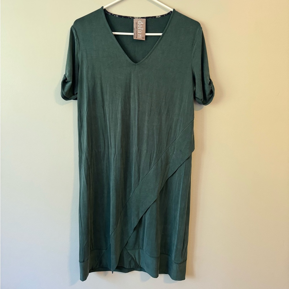 Anthropologie Dolan Left Coast Plunge Tunic Dress Green Sz xs